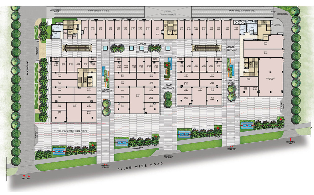 Bhutani city center 150 ground floor plan
