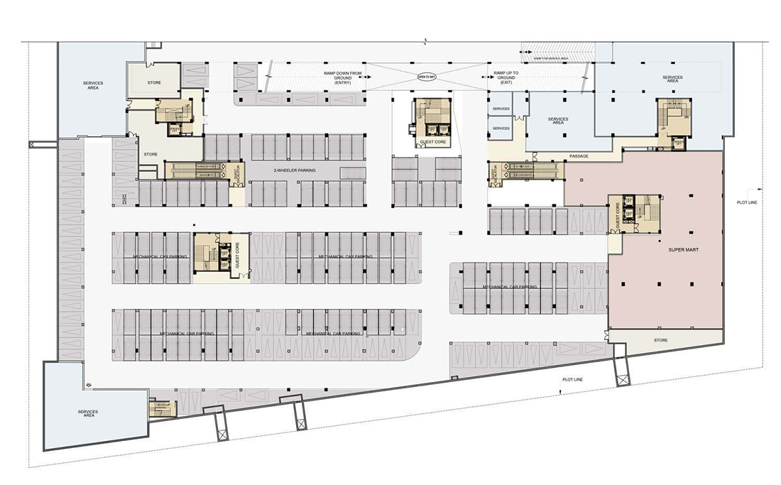 Bhutani city center 150 basement floor plan